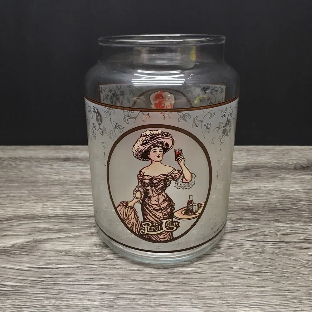 Vintage Pepsi-Cola Glass Jar Container